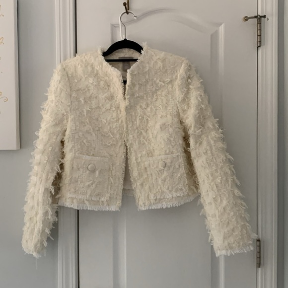 H&M Texture-weave Jacket cream Size S pocket - Picture 15 of 16